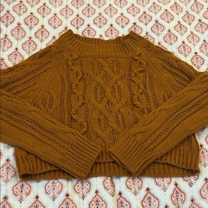 Francesca's Collections Mustard Cable Knit Sweater